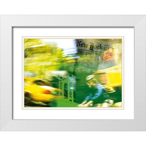NY City Ride White Modern Wood Framed Art Print with Double Matting by Luger, Gery