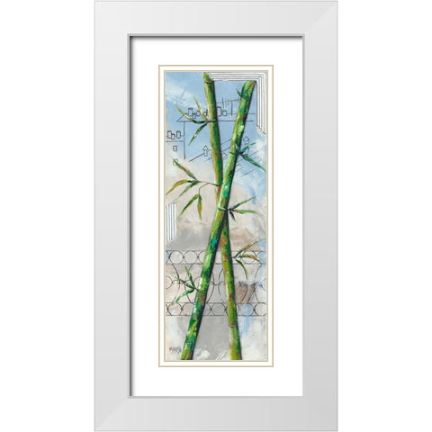 2 Bambous White Modern Wood Framed Art Print with Double Matting by Marso