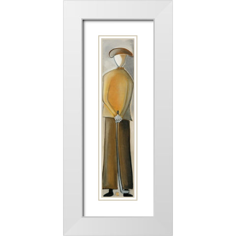 Golfer I White Modern Wood Framed Art Print with Double Matting by Arns-Muller, Monika