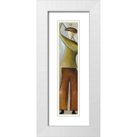 Golfer II White Modern Wood Framed Art Print with Double Matting by Arns-Muller, Monika