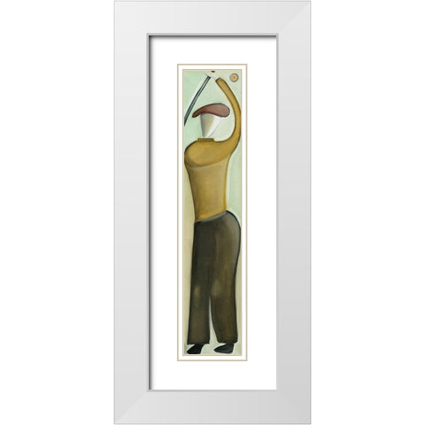 Golfer III White Modern Wood Framed Art Print with Double Matting by Arns-Muller, Monika