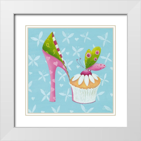 Fairyshoes III White Modern Wood Framed Art Print with Double Matting by McFaul, Lorrie