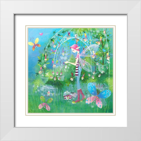 The Fairy Garden White Modern Wood Framed Art Print with Double Matting by McFaul, Lorrie