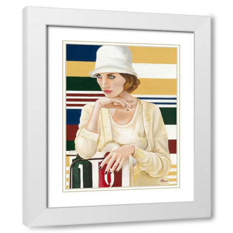 Femme XI White Modern Wood Framed Art Print with Double Matting by Bernard, Anne