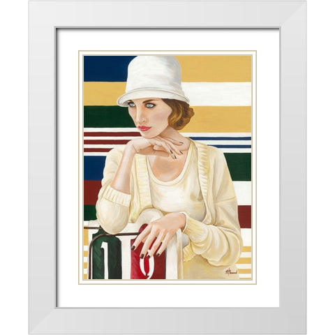 Femme XI White Modern Wood Framed Art Print with Double Matting by Bernard, Anne