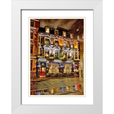 The Sherlock Holmes White Modern Wood Framed Art Print with Double Matting by Terrible, Aurelien