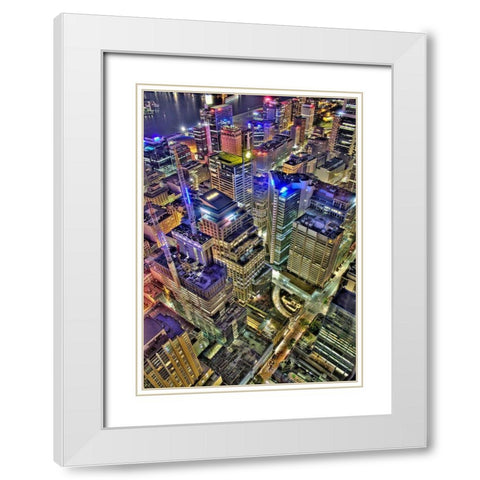 Sydney s Skyline White Modern Wood Framed Art Print with Double Matting by Terrible, Aurelien