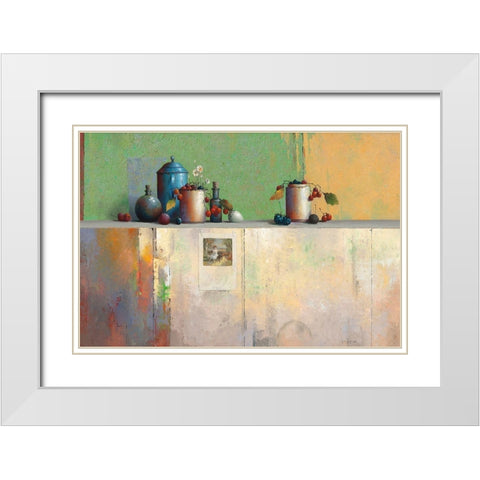 No Title VIII White Modern Wood Framed Art Print with Double Matting by Dijkstra, Evert
