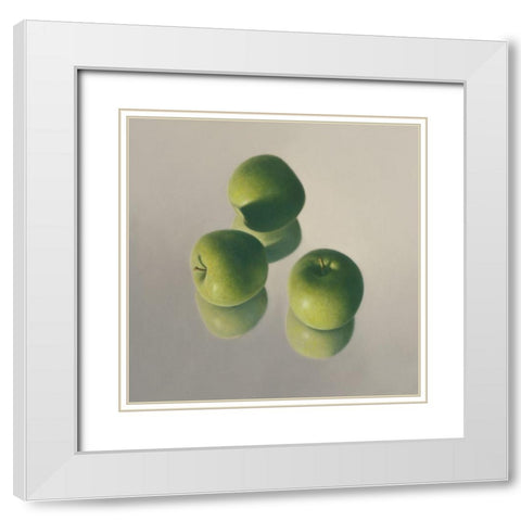 Appel symfonie No. 15 White Modern Wood Framed Art Print with Double Matting by Delaer