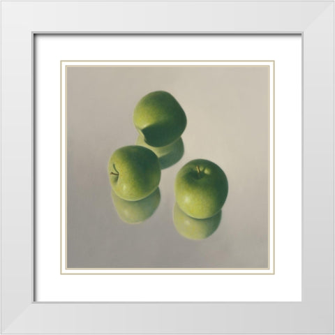 Appel symfonie No. 15 White Modern Wood Framed Art Print with Double Matting by Delaer