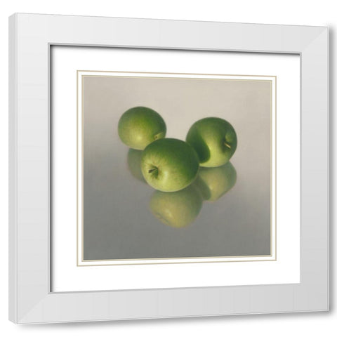 Appel Appel symfonie No. 18 White Modern Wood Framed Art Print with Double Matting by Delaer