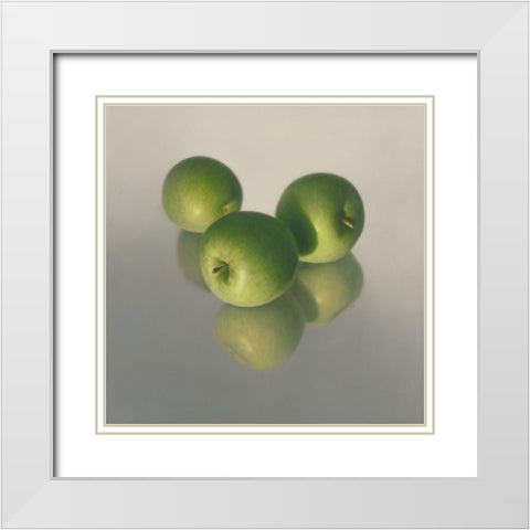 Appel Appel symfonie No. 18 White Modern Wood Framed Art Print with Double Matting by Delaer