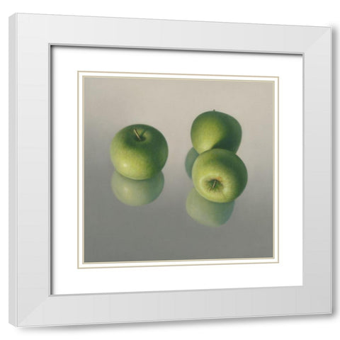 Appel symfonie No. 14 White Modern Wood Framed Art Print with Double Matting by Delaer