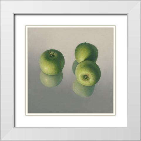 Appel symfonie No. 14 White Modern Wood Framed Art Print with Double Matting by Delaer
