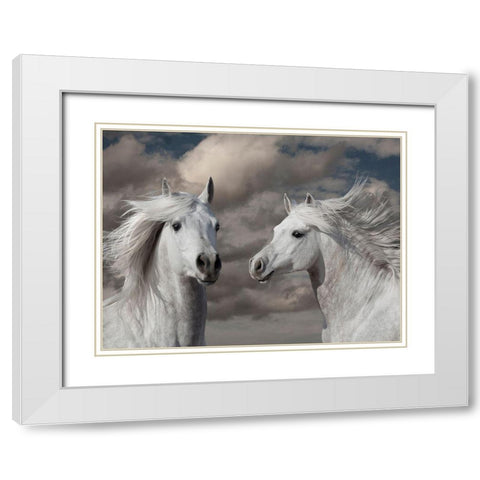 Close Friends White Modern Wood Framed Art Print with Double Matting by Llovet, Jorge