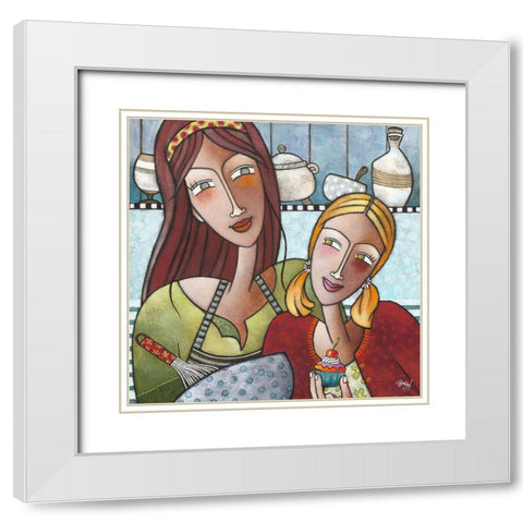 Complicite gourmande White Modern Wood Framed Art Print with Double Matting by Bandiziol, Geraldine