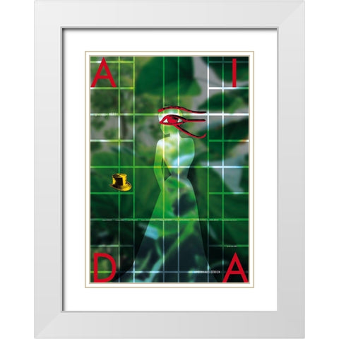 Aida White Modern Wood Framed Art Print with Double Matting by Geissbuhler, K. Domenic