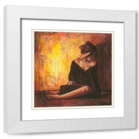 Mezzanote II White Modern Wood Framed Art Print with Double Matting by van den Bogerd, Escha
