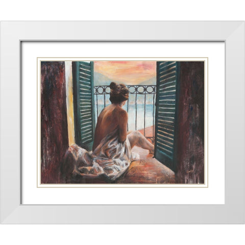 Vista lago I White Modern Wood Framed Art Print with Double Matting by van den Bogerd, Escha