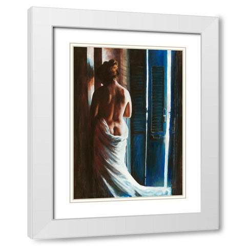 Brisia White Modern Wood Framed Art Print with Double Matting by van den Bogerd, Escha