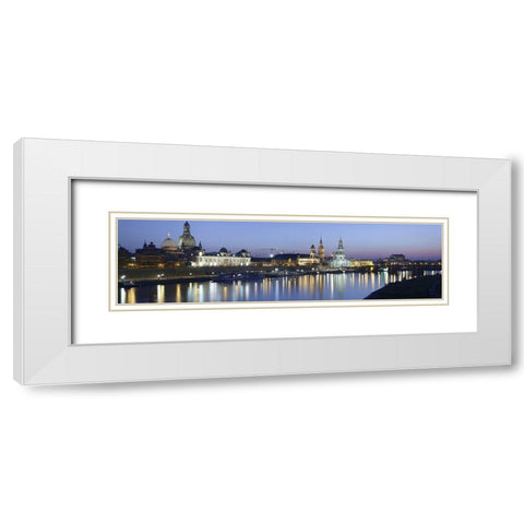 Elbpanorma Dresden White Modern Wood Framed Art Print with Double Matting by Fischer, Rolf