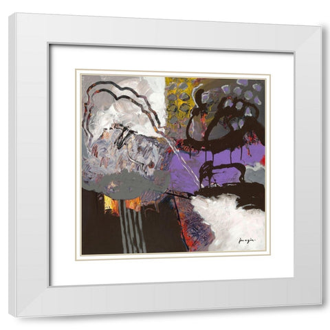 Variations abstraites XX White Modern Wood Framed Art Print with Double Matting by Magis, Pascal