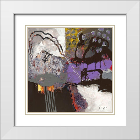 Variations abstraites XX White Modern Wood Framed Art Print with Double Matting by Magis, Pascal