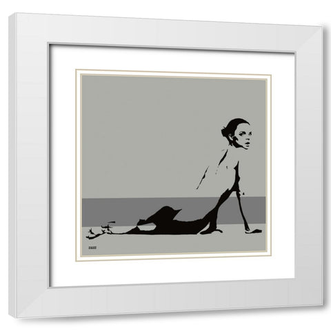 Ofemija White Modern Wood Framed Art Print with Double Matting by Zalez