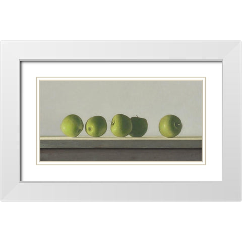 IODK1228 White Modern Wood Framed Art Print with Double Matting by Delaer