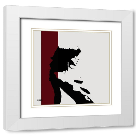 Nell Think White Modern Wood Framed Art Print with Double Matting by Zalez