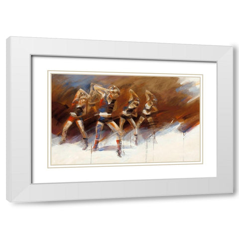Dance up White Modern Wood Framed Art Print with Double Matting by Meijering, Kitty