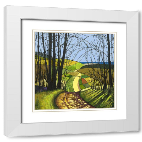 Sea Lane White Modern Wood Framed Art Print with Double Matting by James, David