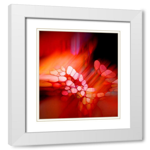 Expression in Rot White Modern Wood Framed Art Print with Double Matting by Schmidt, Renate M.