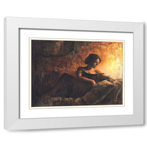 Felice White Modern Wood Framed Art Print with Double Matting by van den Bogerd, Escha