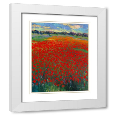 Mohnfeld White Modern Wood Framed Art Print with Double Matting by Camargo, Jesus P.