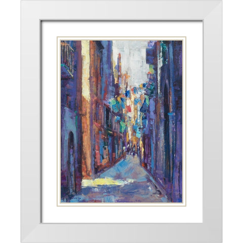 Stadt White Modern Wood Framed Art Print with Double Matting by Camargo, Jesus P.