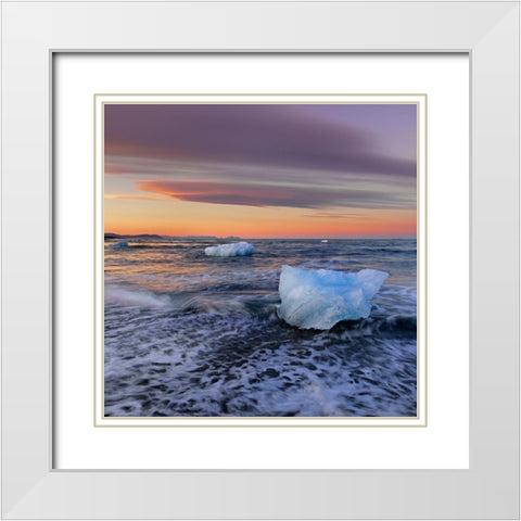 Ice and Sea White Modern Wood Framed Art Print with Double Matting by Strand, Hans