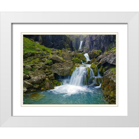 Strandará River White Modern Wood Framed Art Print with Double Matting by Strand, Hans