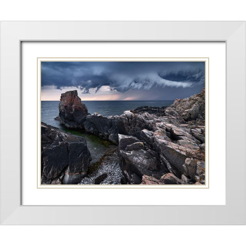 Approaching Storm White Modern Wood Framed Art Print with Double Matting by Strand, Hans