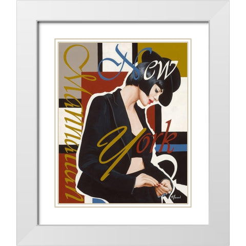 Femme New York White Modern Wood Framed Art Print with Double Matting by Bernard, Anne