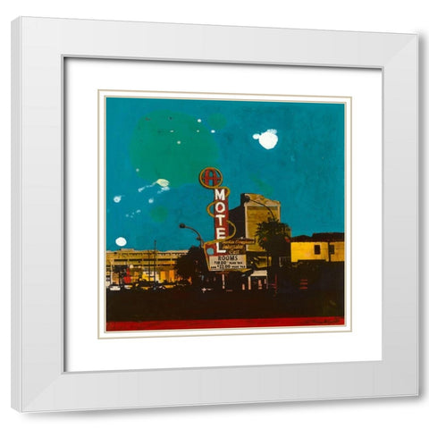 Motel White Modern Wood Framed Art Print with Double Matting by Olukman, Ayline