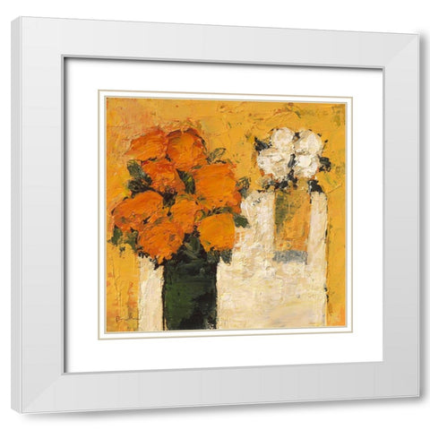 Equilibre White Modern Wood Framed Art Print with Double Matting by Persillon, Francoise
