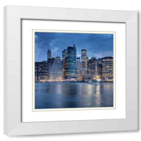 Brooklyn Bridge Park White Modern Wood Framed Art Print with Double Matting by Terrible, Aurelien