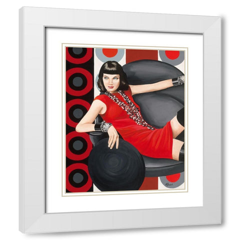 Femme 7 White Modern Wood Framed Art Print with Double Matting by Bernard, Anne