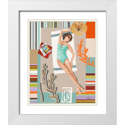 Femme 14 White Modern Wood Framed Art Print with Double Matting by Bernard, Anne