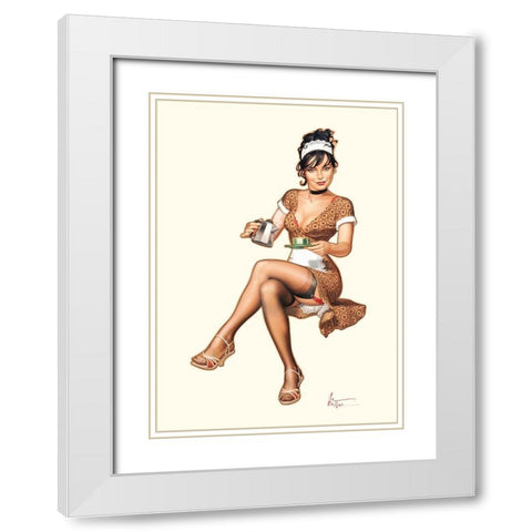 The ou cafe White Modern Wood Framed Art Print with Double Matting by Hitte, Patrick