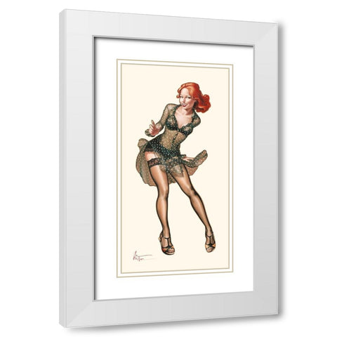 Danseuse aux petits pois White Modern Wood Framed Art Print with Double Matting by Hitte, Patrick