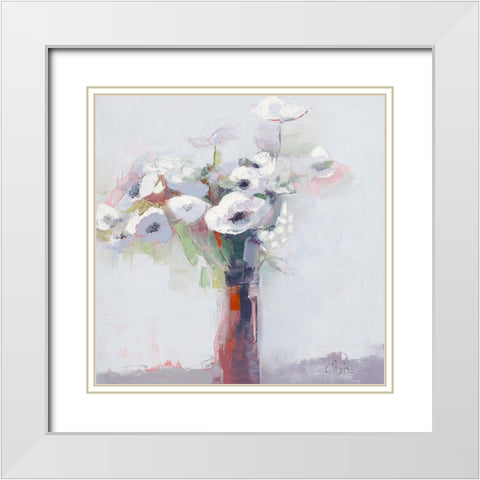 Anemones II White Modern Wood Framed Art Print with Double Matting by Parise, Chantal