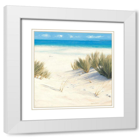Footprints in the Sand White Modern Wood Framed Art Print with Double Matting by Atkinson, Caroline