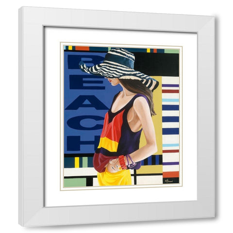 Femme 9 White Modern Wood Framed Art Print with Double Matting by Bernard, Anne
